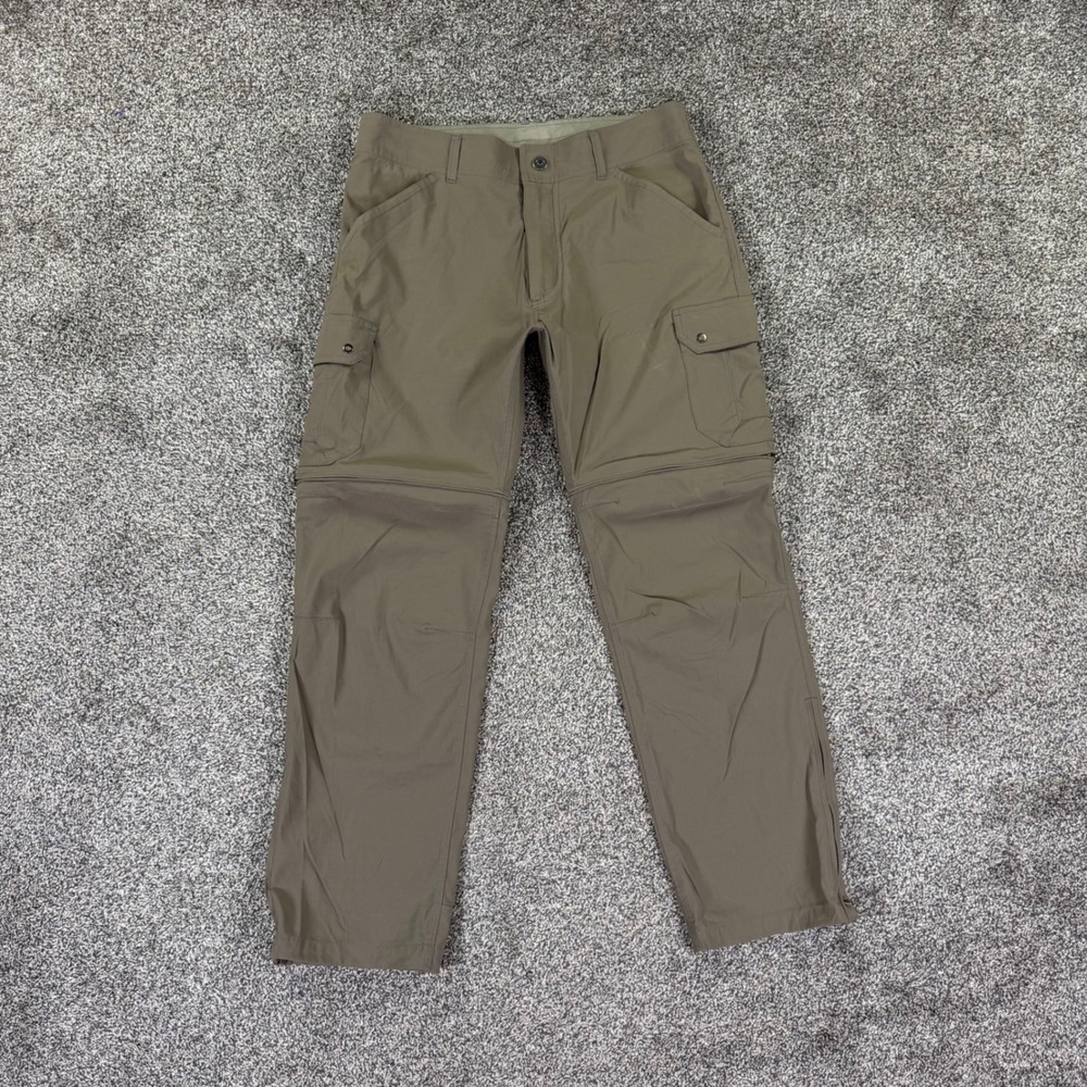 KUHL Renegade Convertible Stealth Pants Mens 34x30 Brown Hiking Cargo Zip Off
